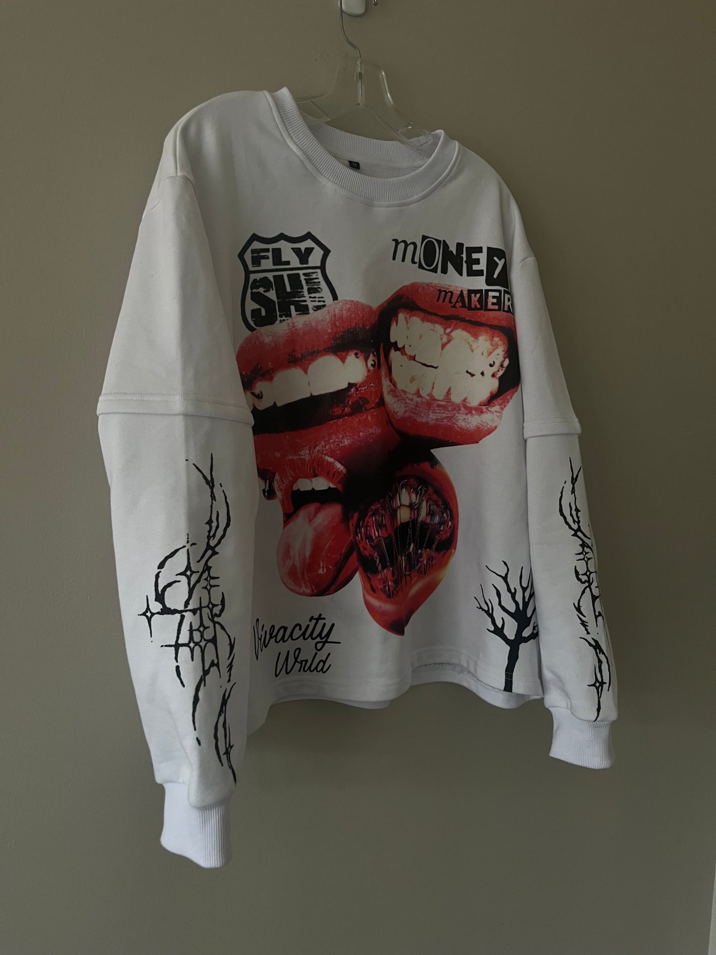 White “Red Mouth” Longsleeve