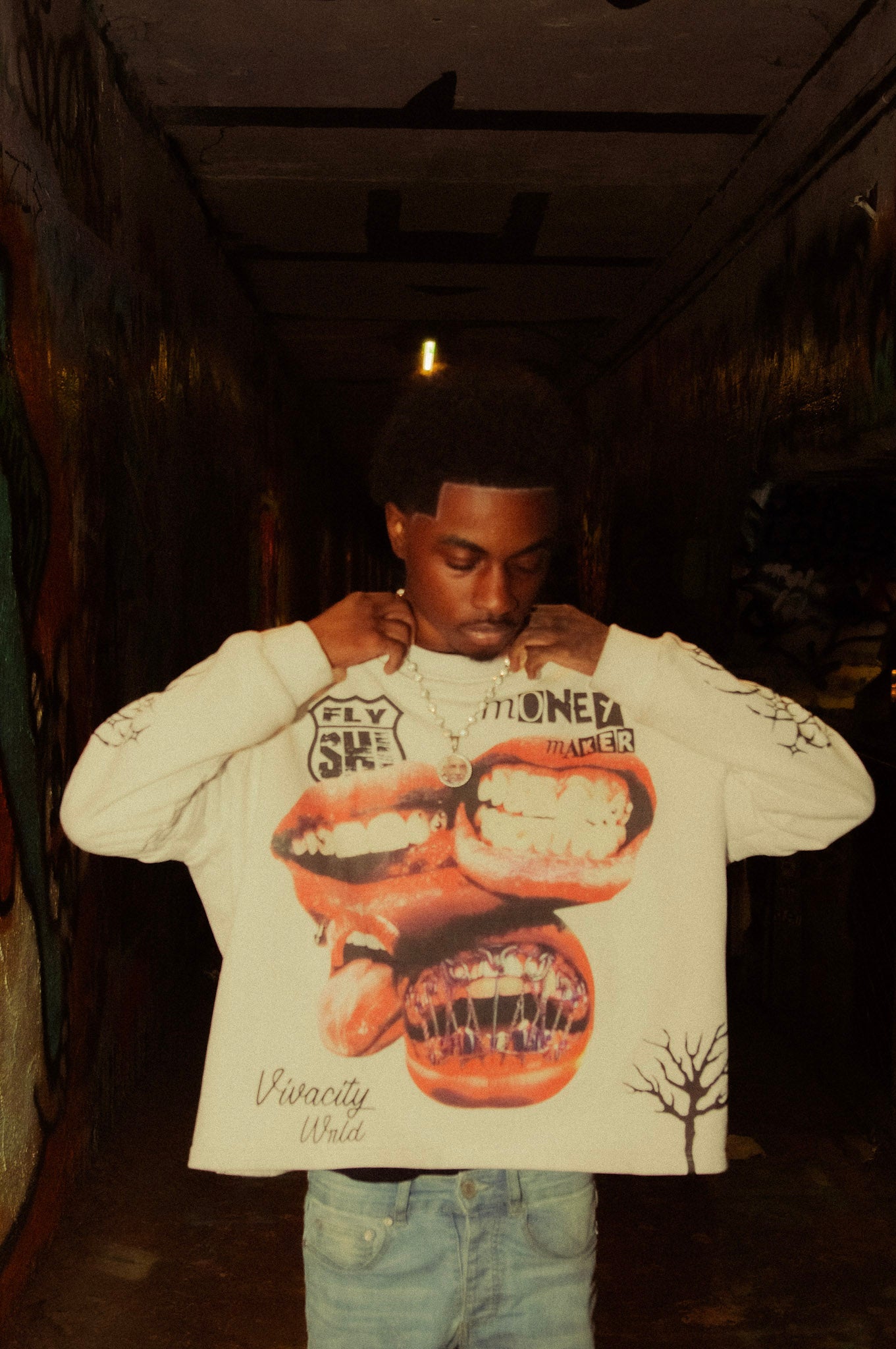White “Red Mouth” Longsleeve