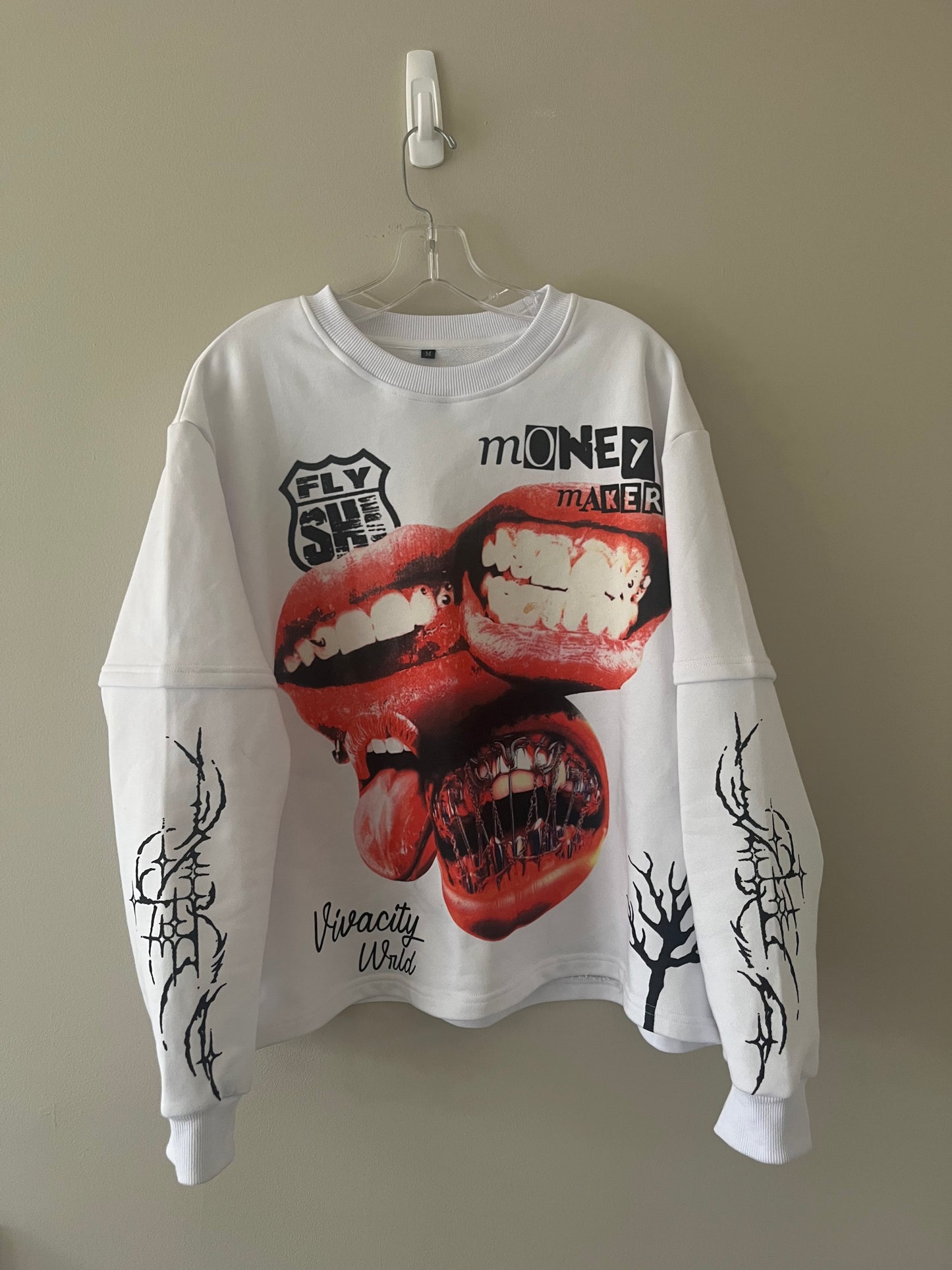 White “Red Mouth” Longsleeve