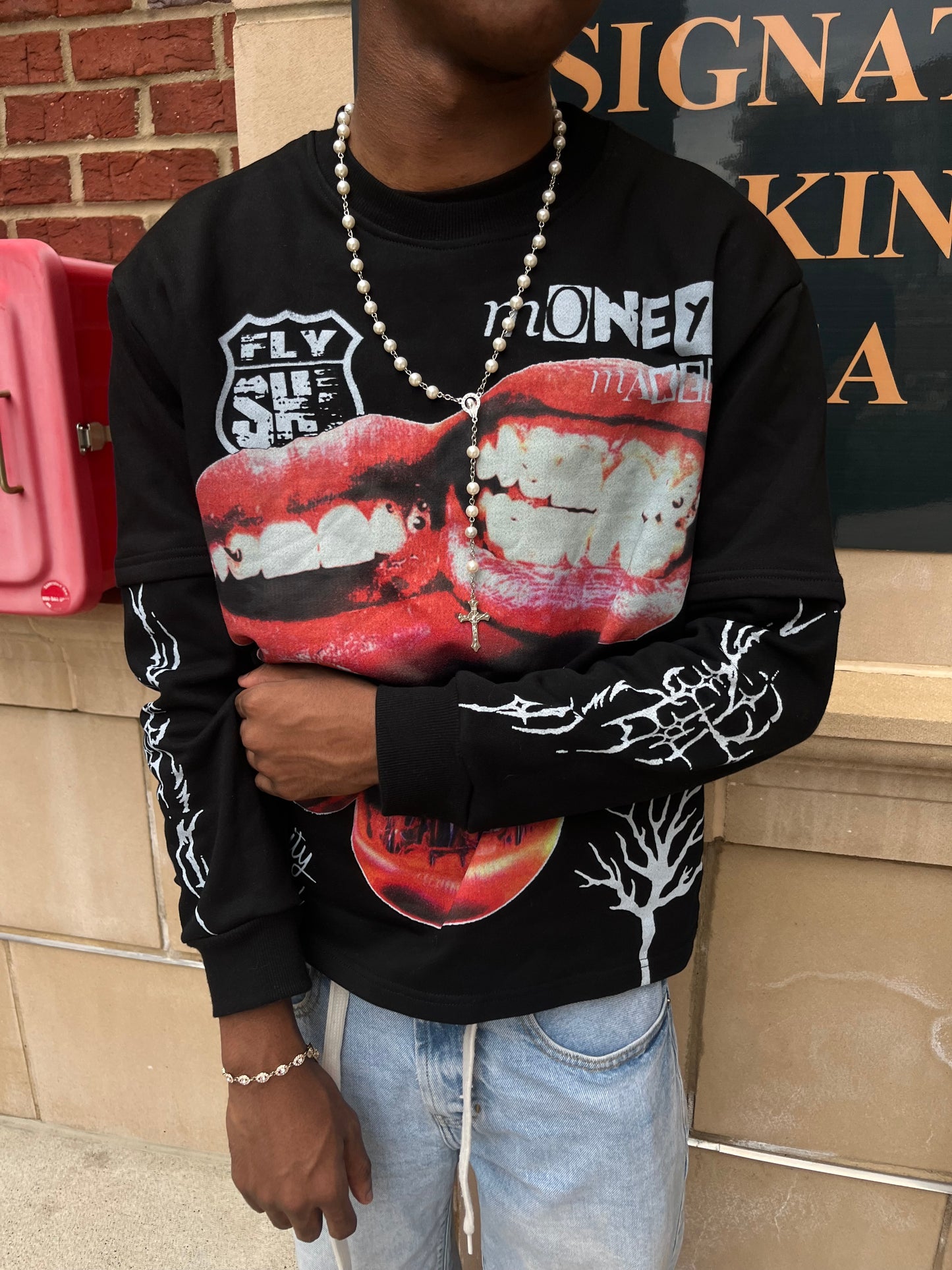 Black “Red Mouth” Longsleeve
