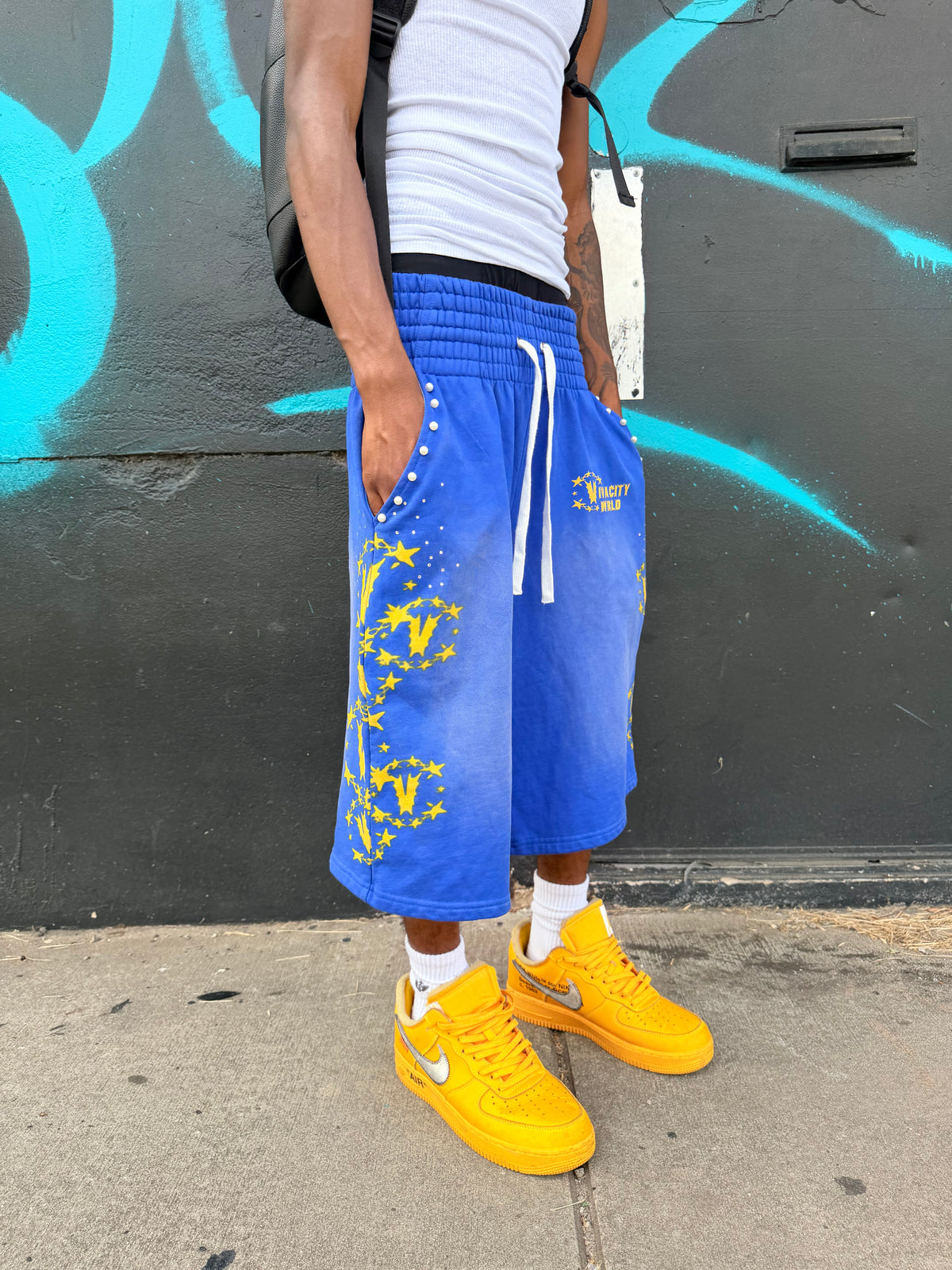 Pearlized Blue Diamand Shorts