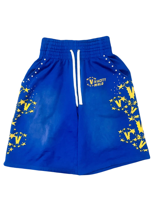 Pearlized Blue Diamand Shorts