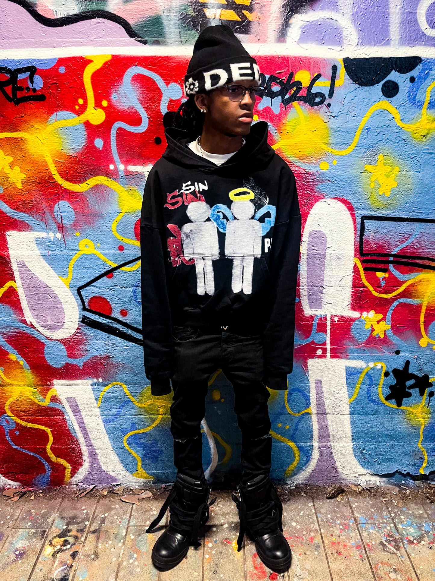 Black 2-Sided Hoodie
