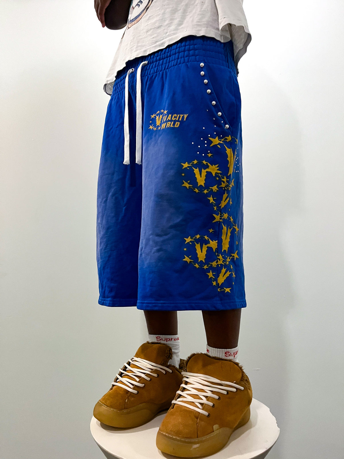 Pearlized Blue Diamand Shorts