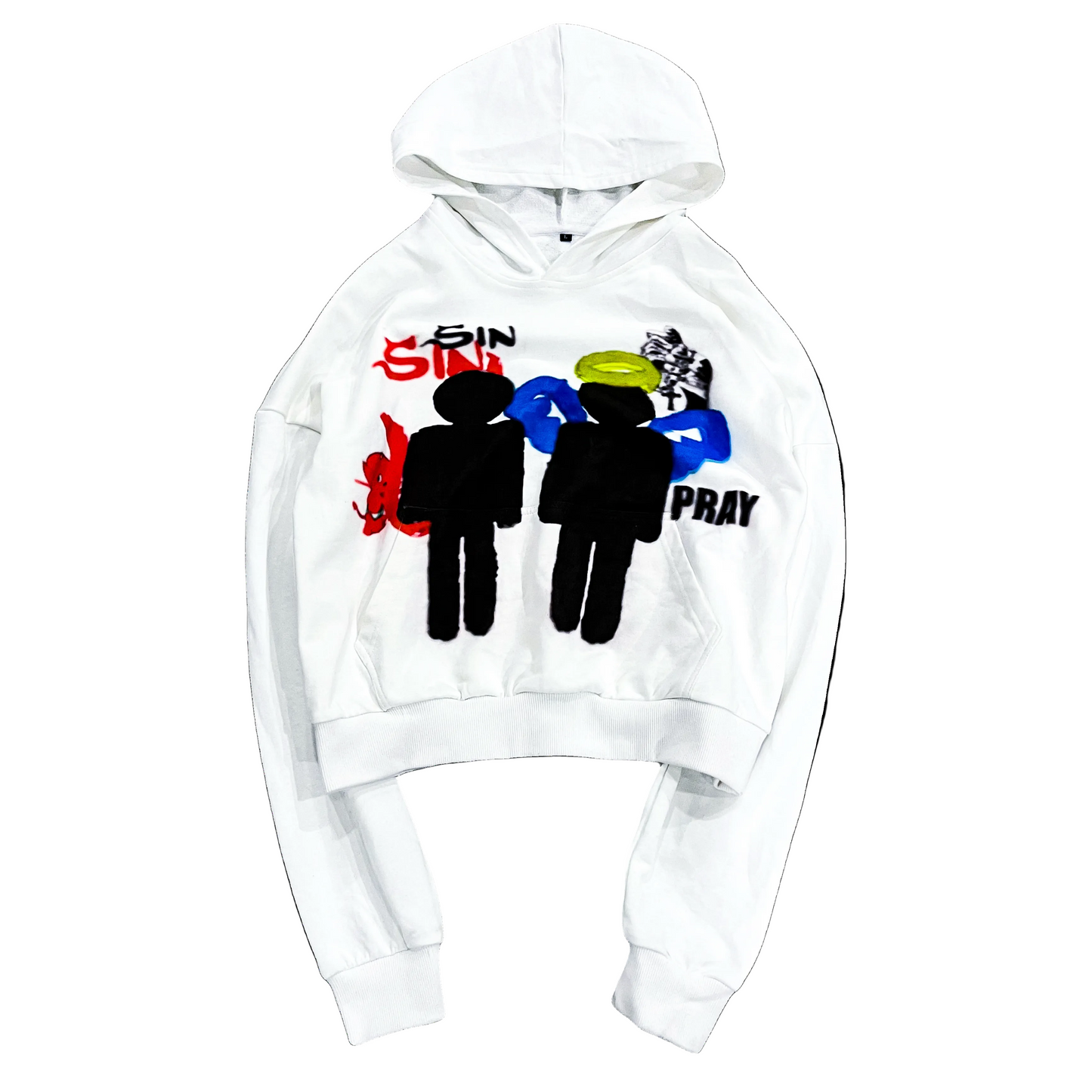 White 2 Sided hoodie